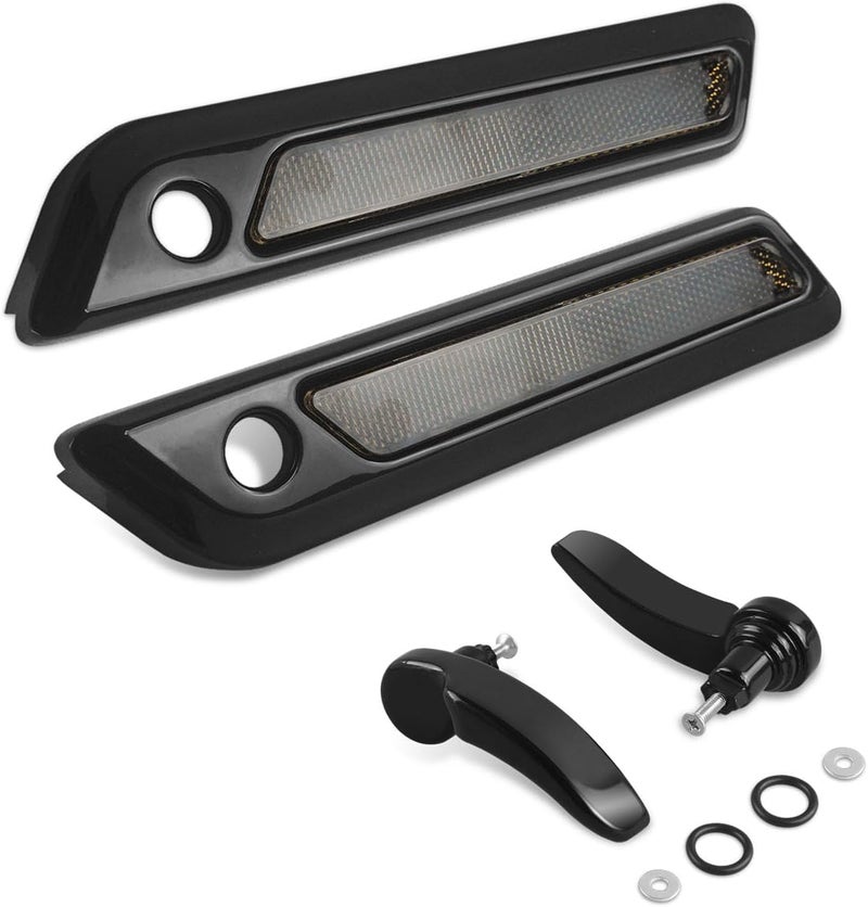 SWESGI Saddle Bag Latch Cover Lid Hinge Latch Covers and Saddlebag Lid Lifters Lever Latch Kit Fit for Harley Touring Street Glide Electra Glide 2014-2024(Lever B+Reflectors B) - Image 1